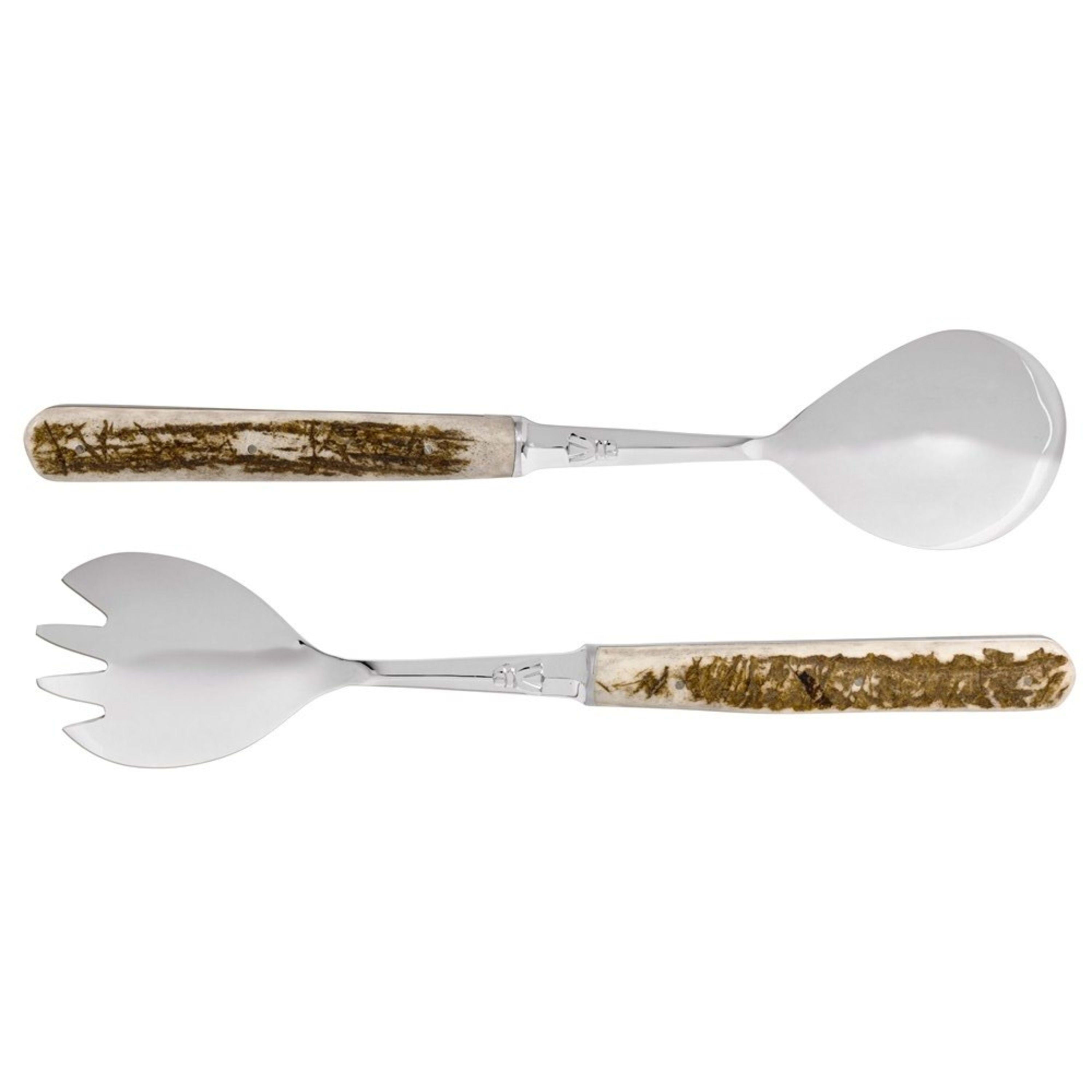 Laguiole en Aubrac 2 Piece Salad Set - Deer Antler