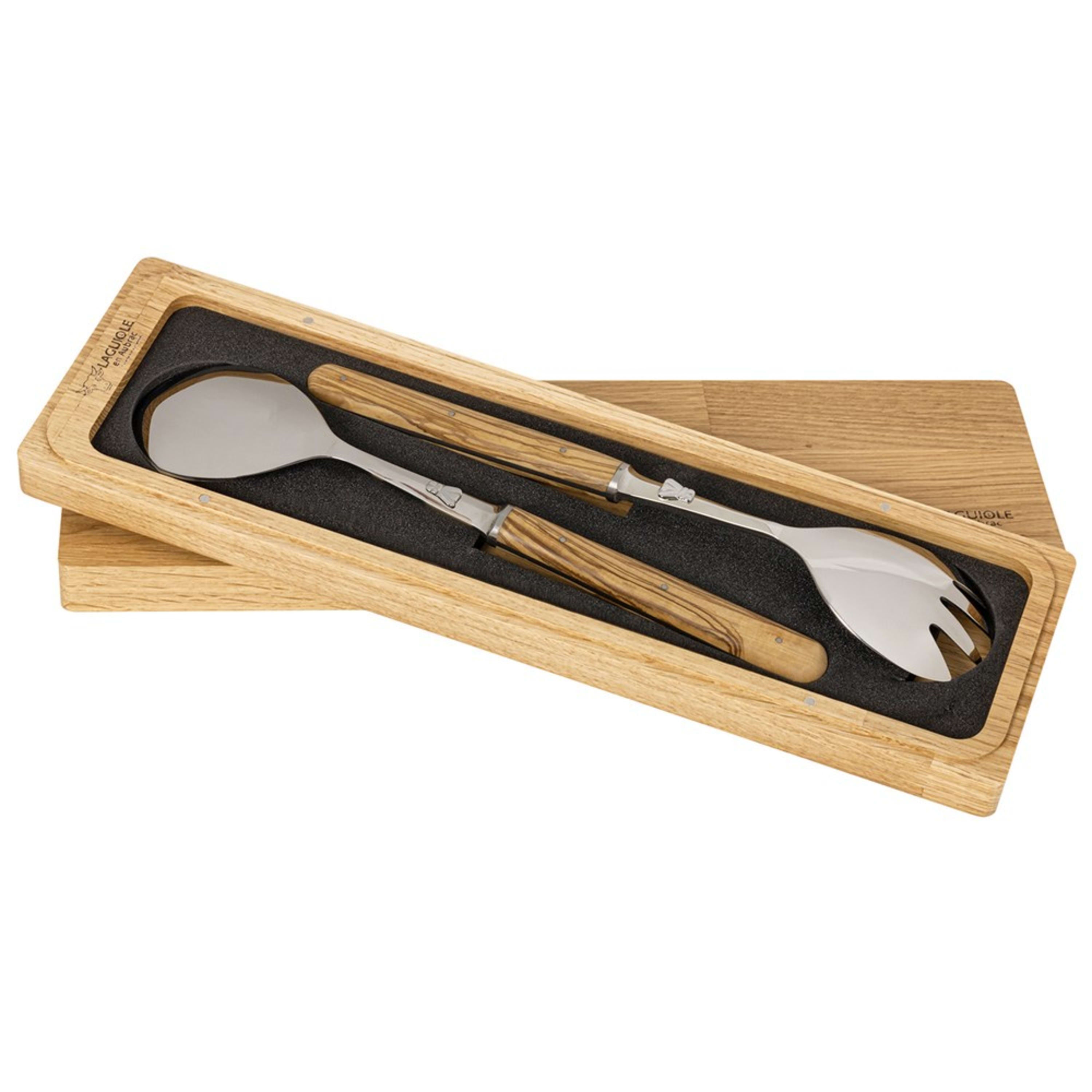 Laguiole en Aubrac 2 Piece Salad Set - Olive Wood