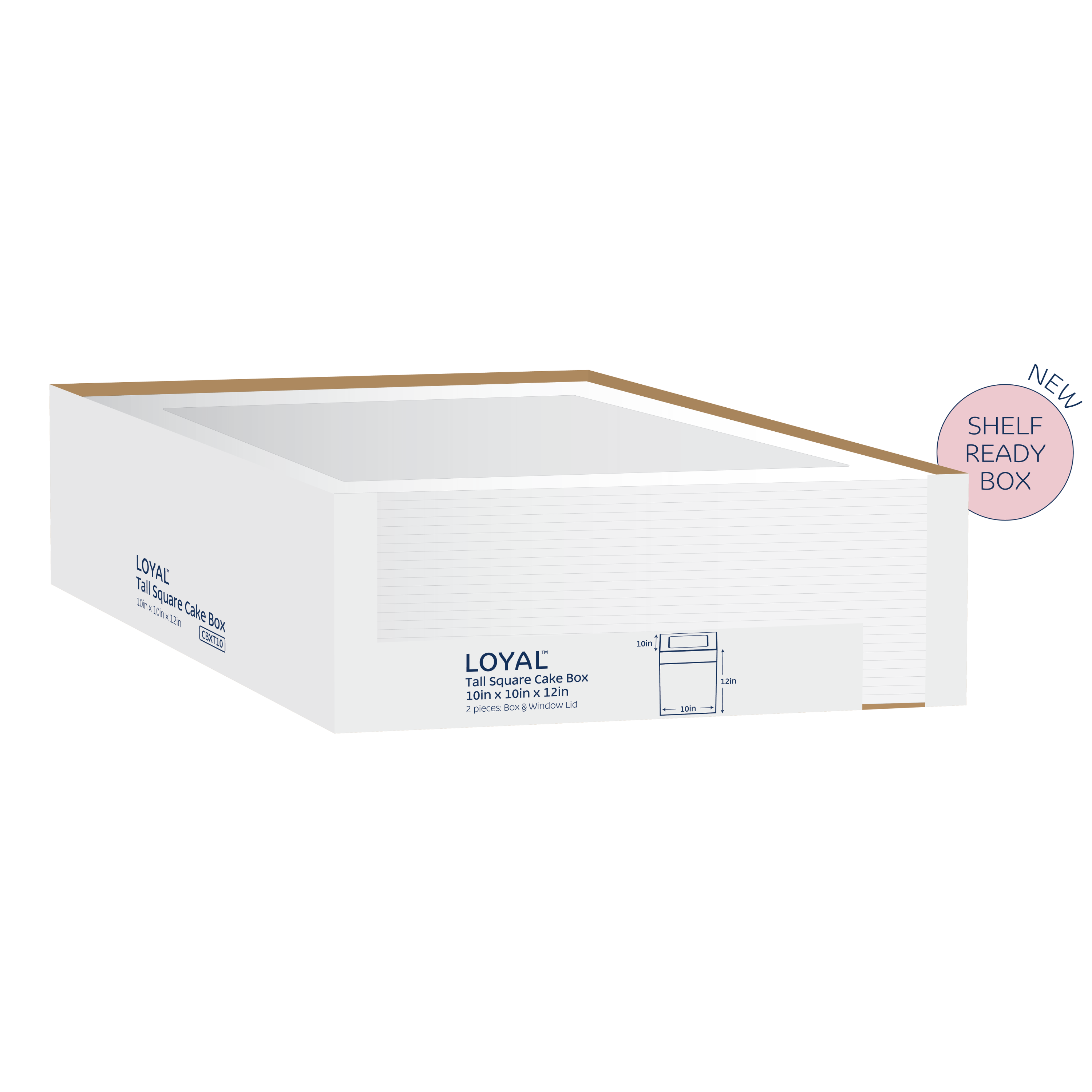 LOYAL Tall Cake Box 12" High (10x10x12")