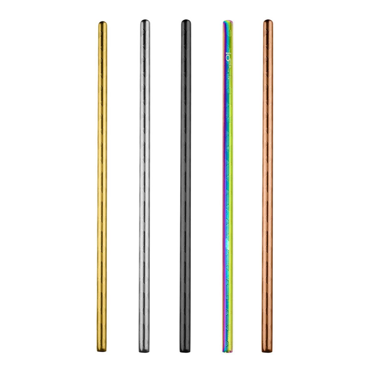 IOco Embossed Stainless Steel Straw - Rose Gold