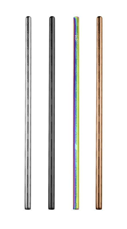 IOco Embossed Stainless Steel Straw- Rainbow