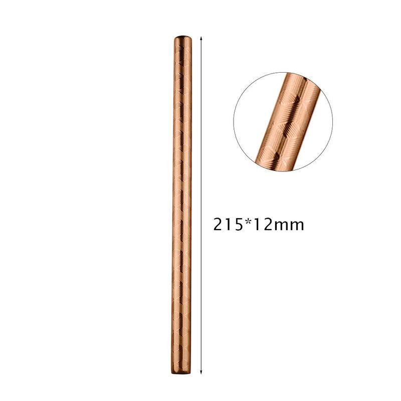 IOco Embossed Stainless Steel Bubble Tea Straw 12mm - Rose Gold