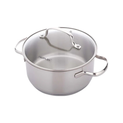 Neoflam Stainless Steel 24cm Stock Pot With Glass Lid