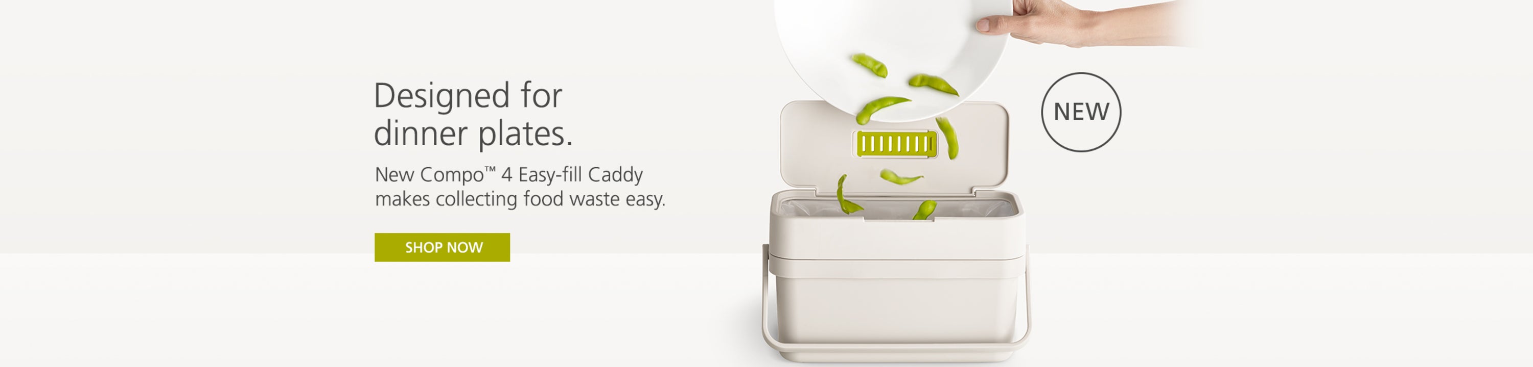 Joseph Joseph Compo™ 4 Easy-Fill Food Waste Caddy - 4 Litres - Stone