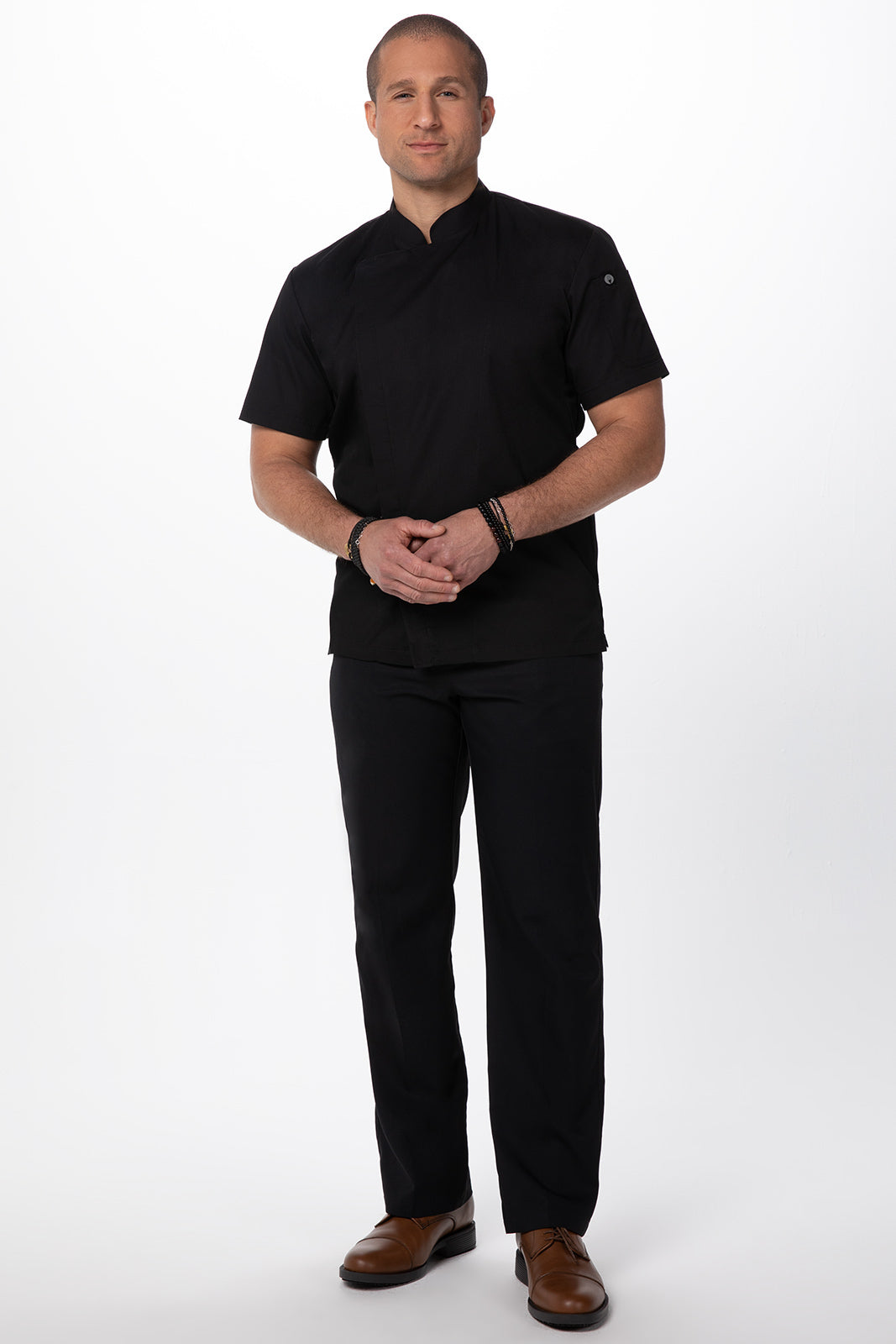 Chef Works Cannes Press Stud Chef Jacket - Black