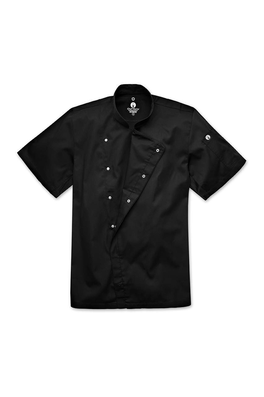 Chef Works Cannes Press Stud Chef Jacket - Black