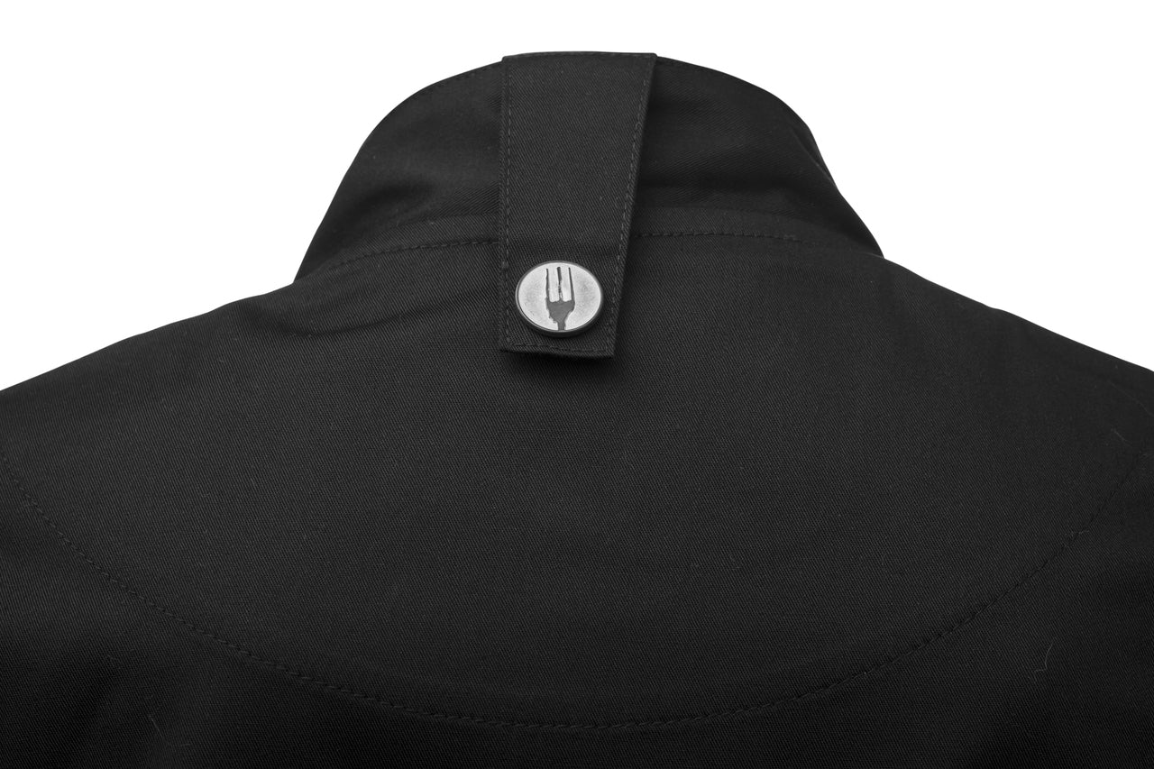 Chef Works Cannes Press Stud Chef Jacket - Black