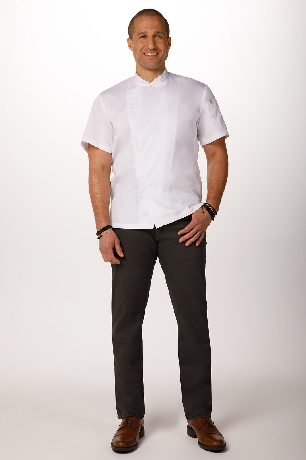 Chef Works Cannes Press Stud Chef Jacket - White