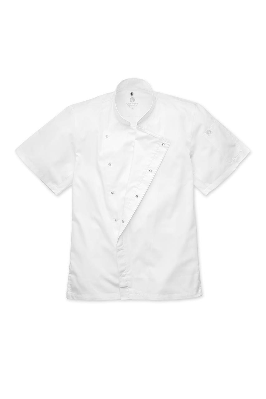 Chef Works Cannes Press Stud Chef Jacket - White