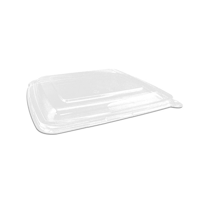 ecoware PET Lid Square Takeaway Tray 9 inch No Compartment (Carton of 200)