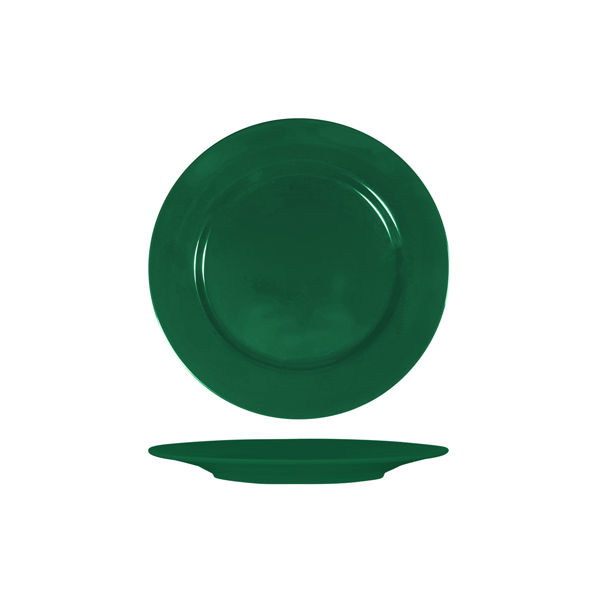 Superware Green Round Plate with Flat Rim 230mm
