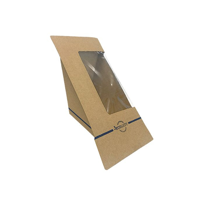 ecoware Heat Seal Sandwich Wedge with PLA Coating and Window (Carton of 600)