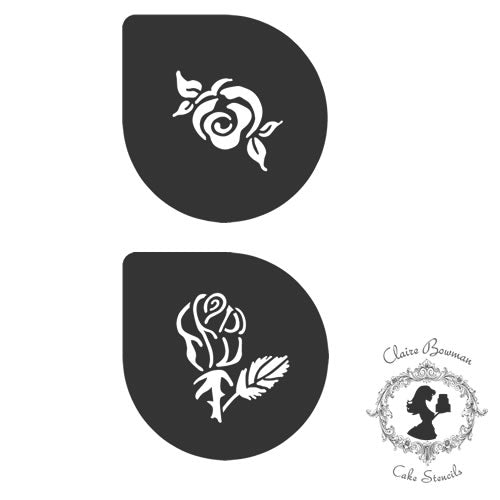 Claire Bowman Cake Lace Scarlett Roses Stencil 3 Piece