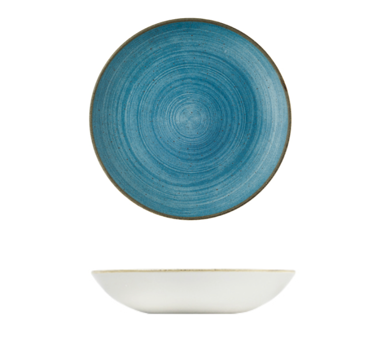 Churchill Stonecast Raw Teal Round Coupe Bowl (248mm 1136ml)