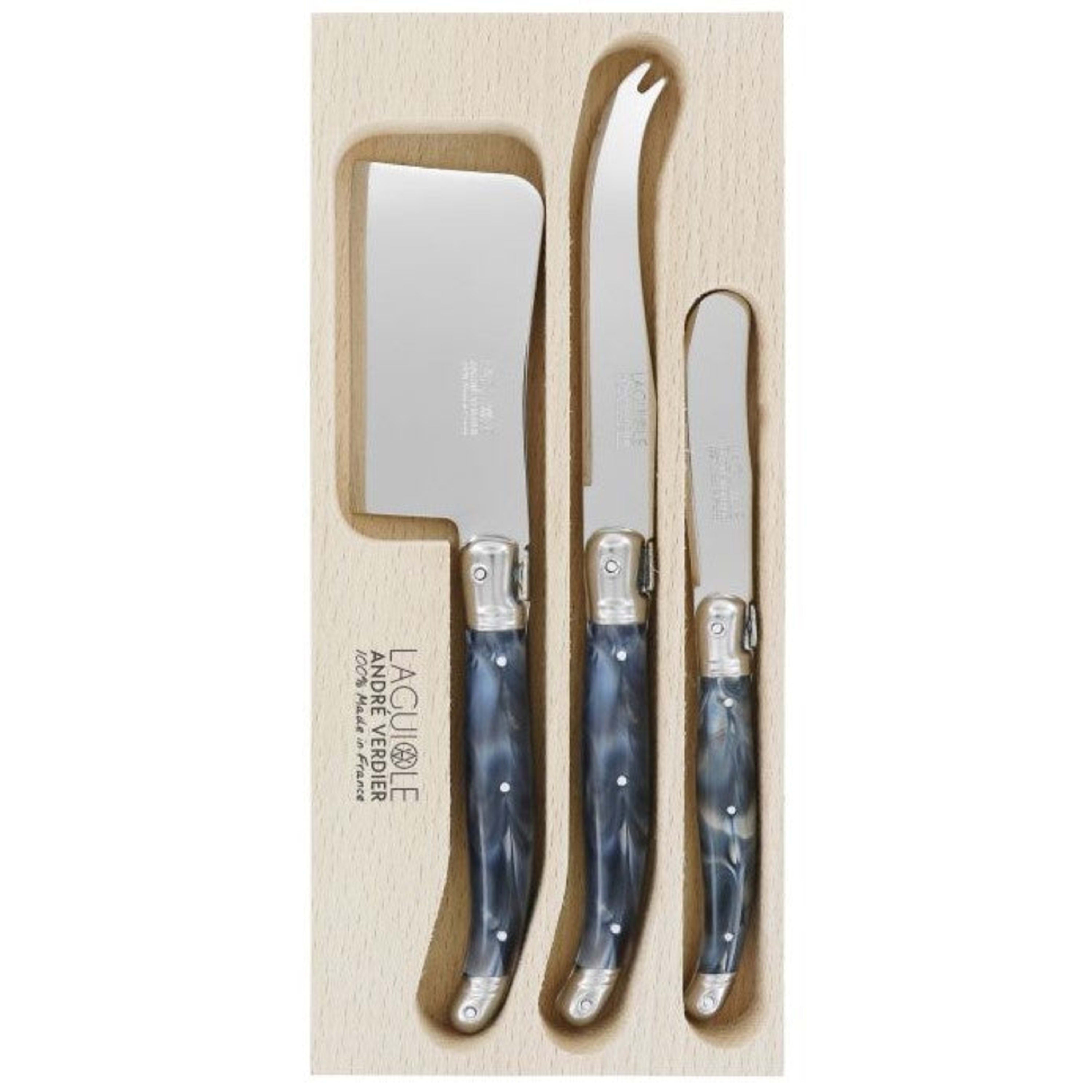 Laguiole André Verdier Debutant Cheese Knife - Marbled Grey