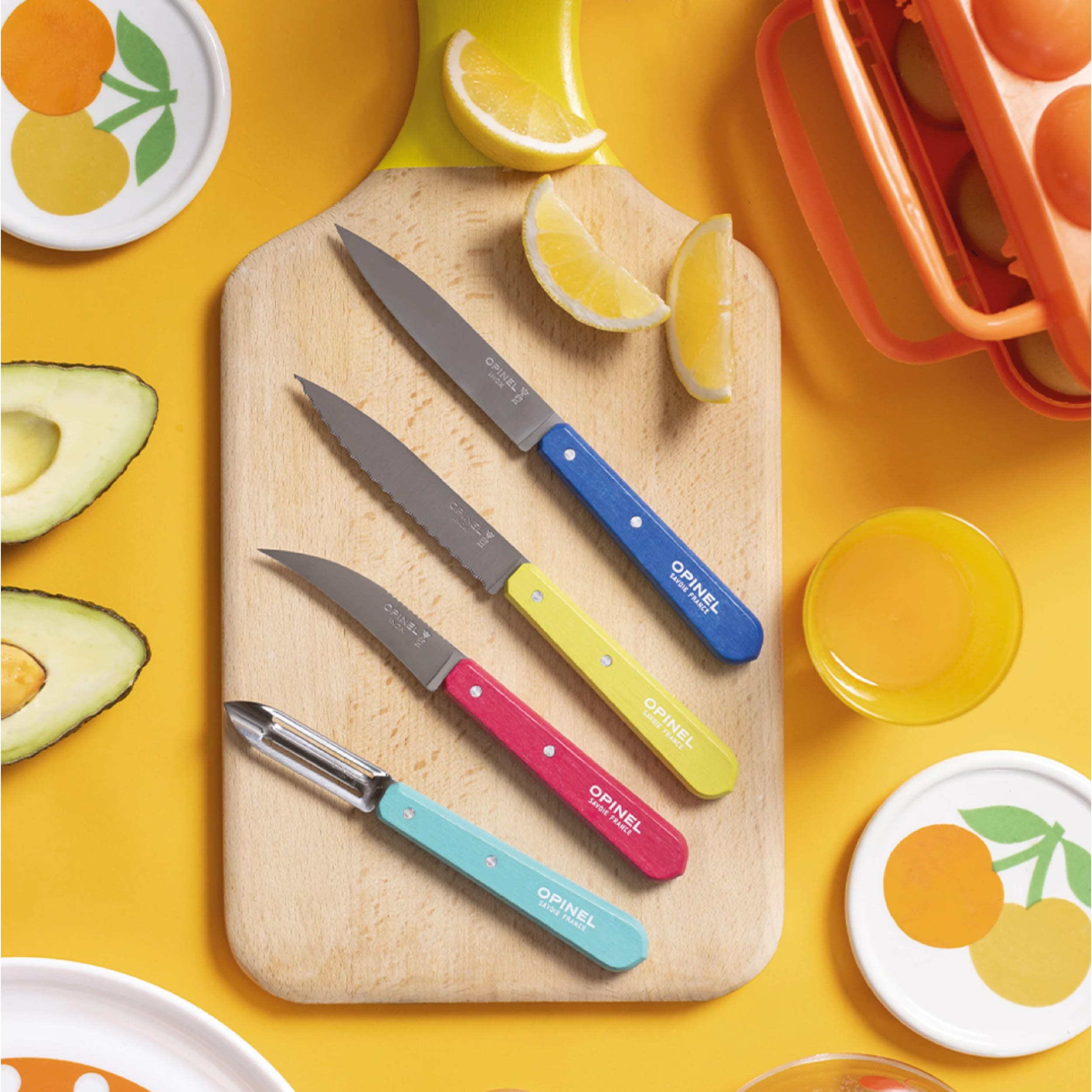 Opinel Les Essentiels Pop 80 Kitchen Utility 4 Piece Set