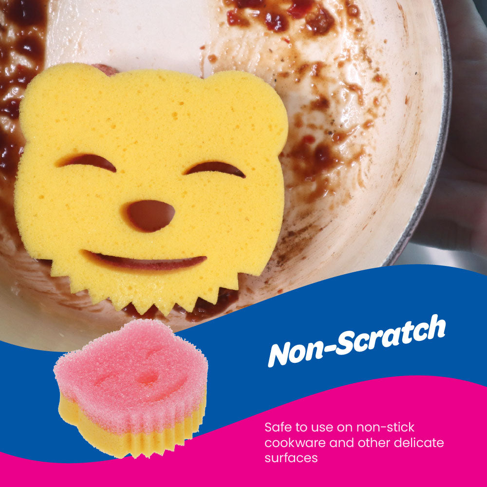 White Magic Scrubtastic Scrub & Wipe Sponge Duo 3 Pack