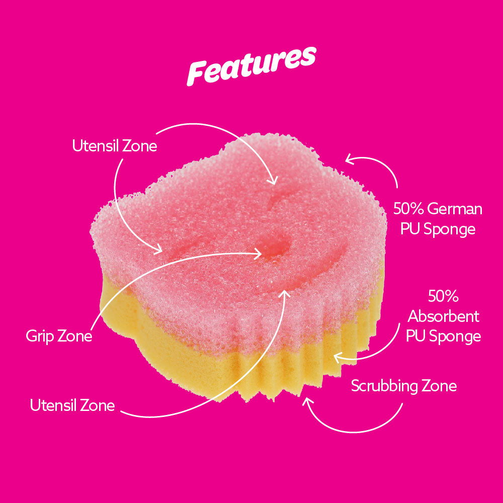 White Magic Scrubtastic Scrub & Wipe Sponge Duo 3 Pack