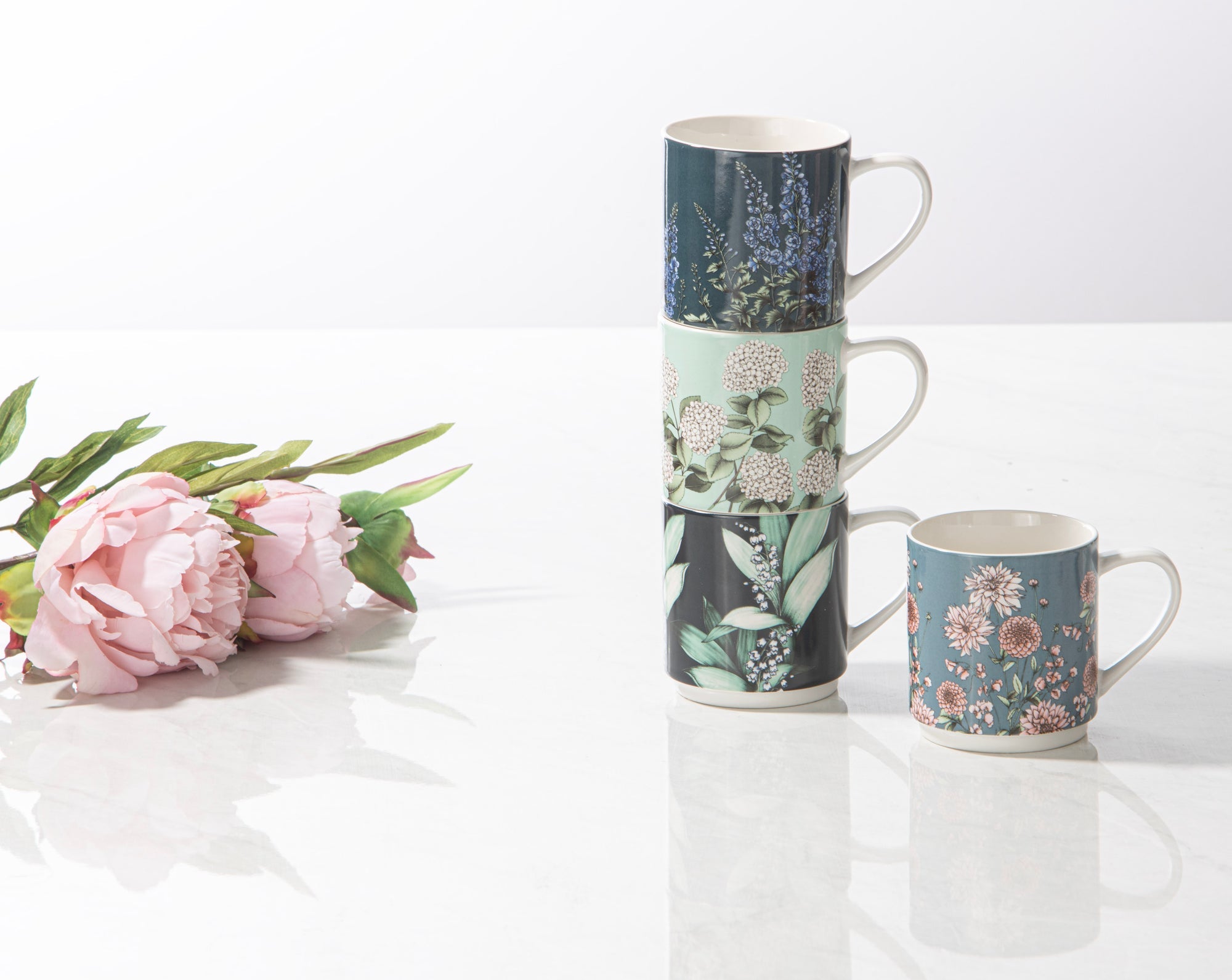 Ashdene Secret Garden Blue Stackable 4pk Mug