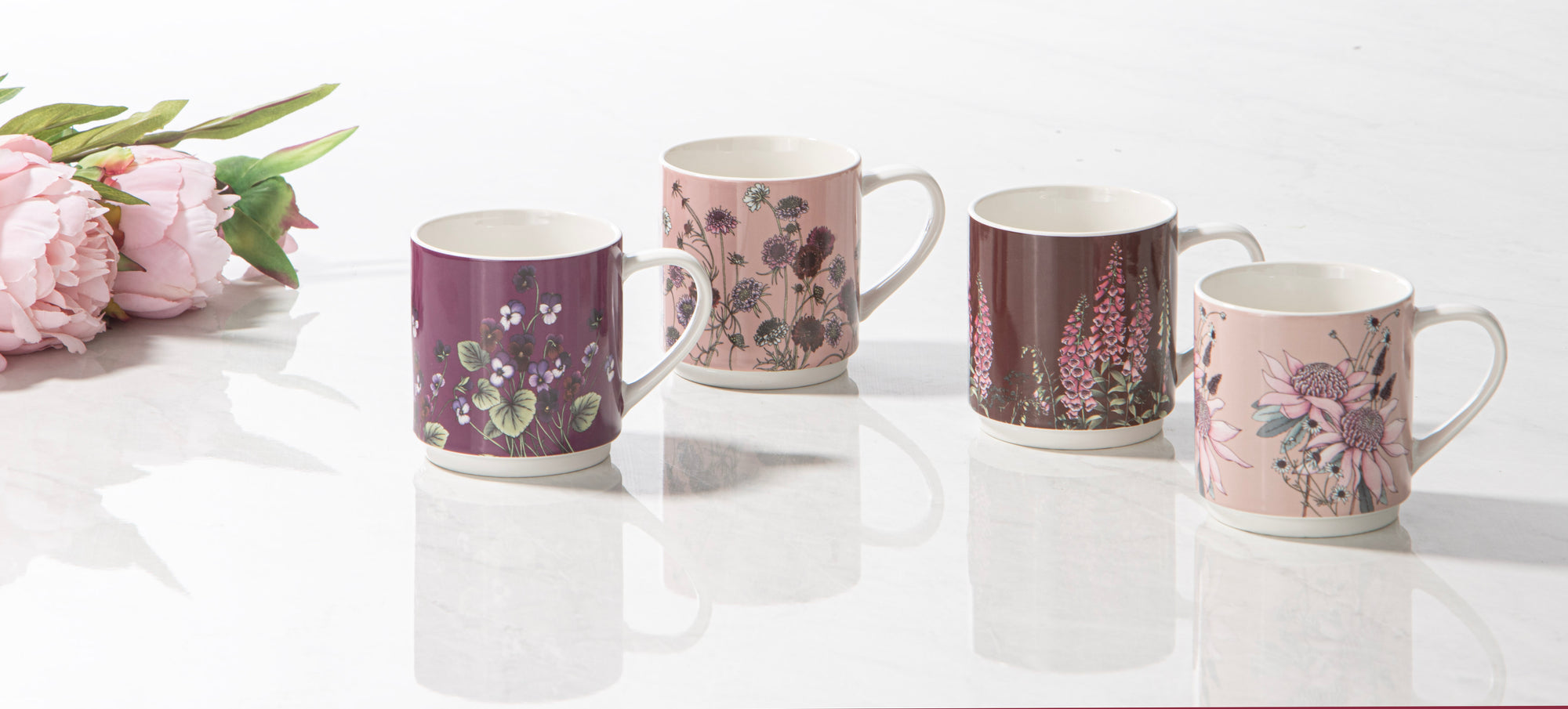 Ashdene Secret Garden Pink Stackable 4pk Mug