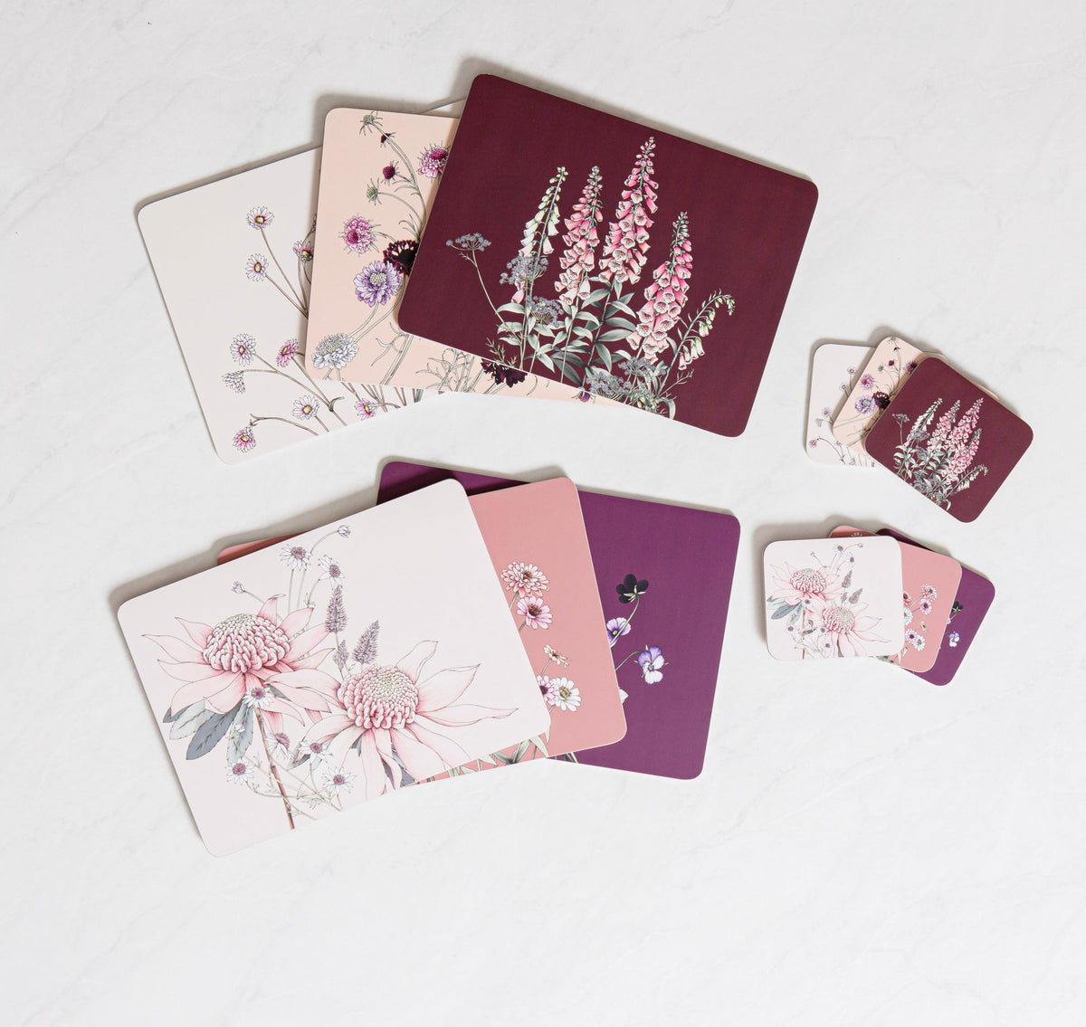 Ashdene Secret Garden Pink 6pk Coaster