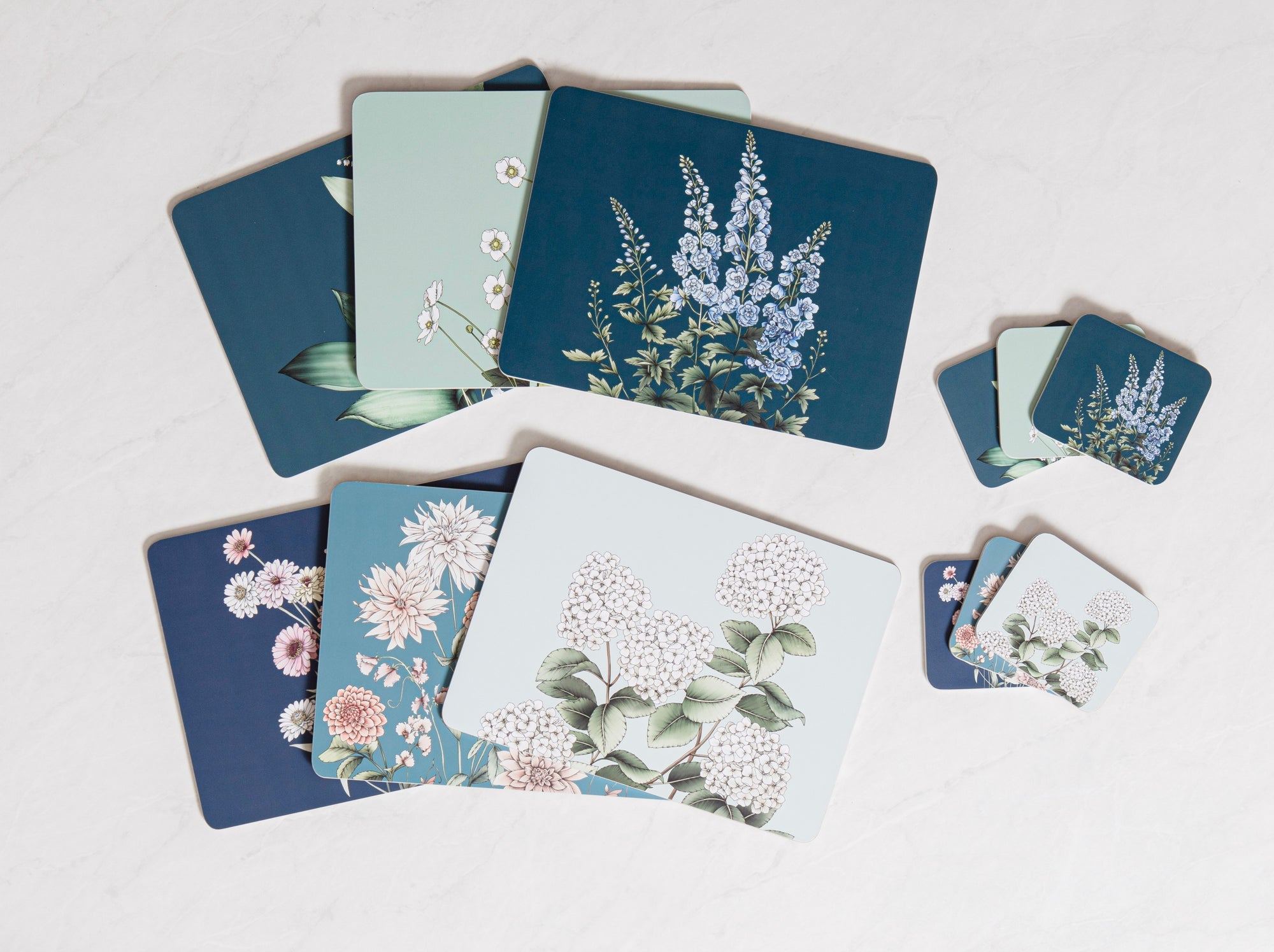 Ashdene Secret Garden Blue 6pk Coaster