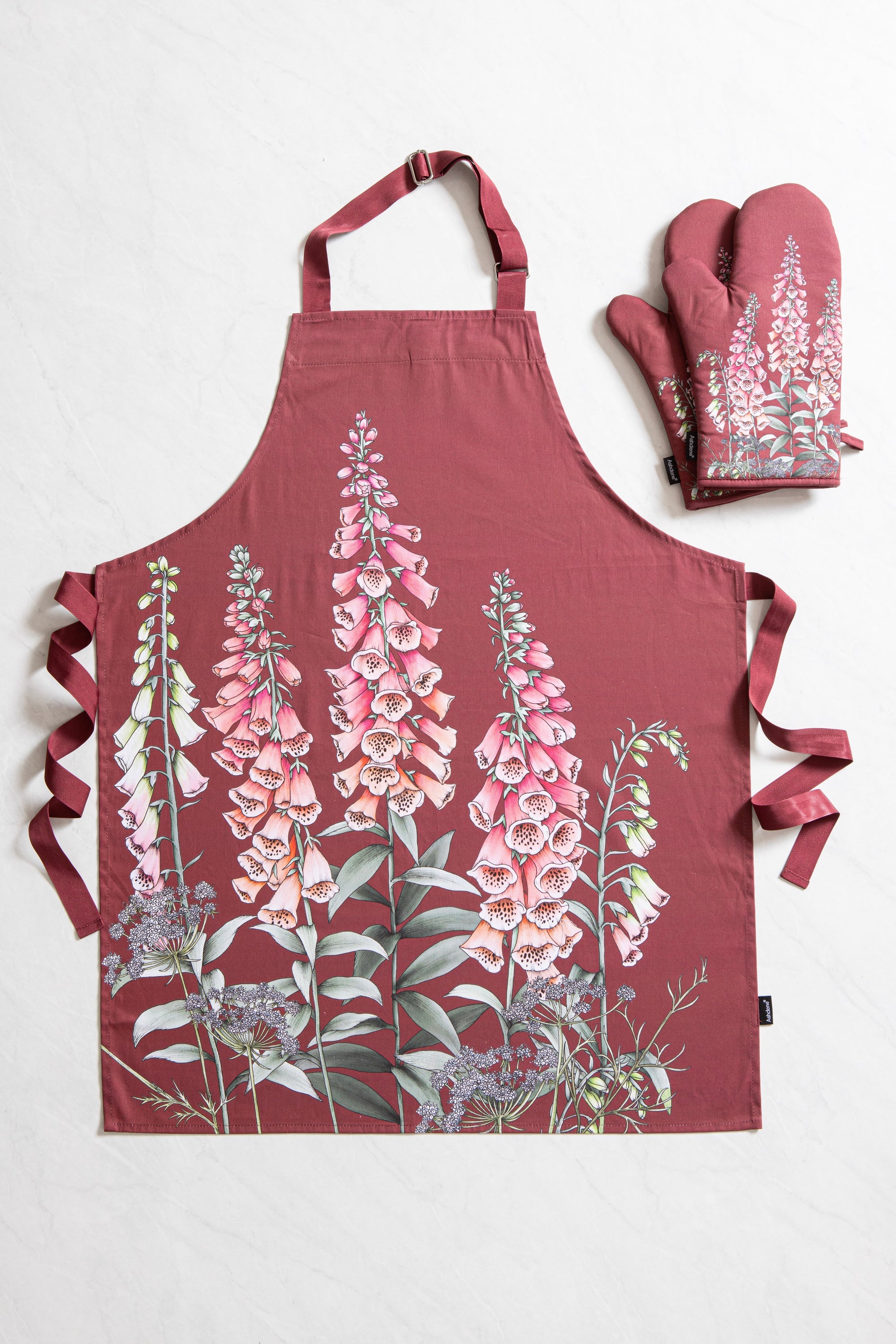 Ashdene Secret Garden Maroon Apron