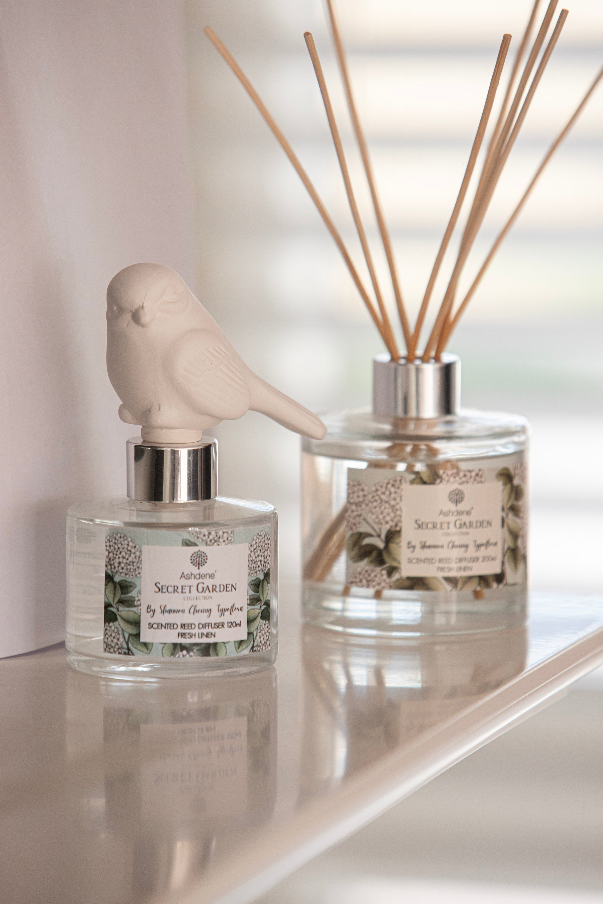 Ashdene Secret Garden Fresh Linen Bird 120ml Diffuser