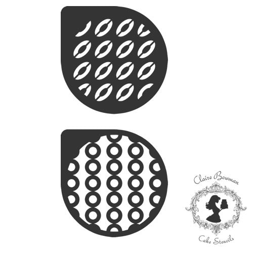 Claire Bowman Cake Lace Selina Ovals & Circles Stencil 2 Piece