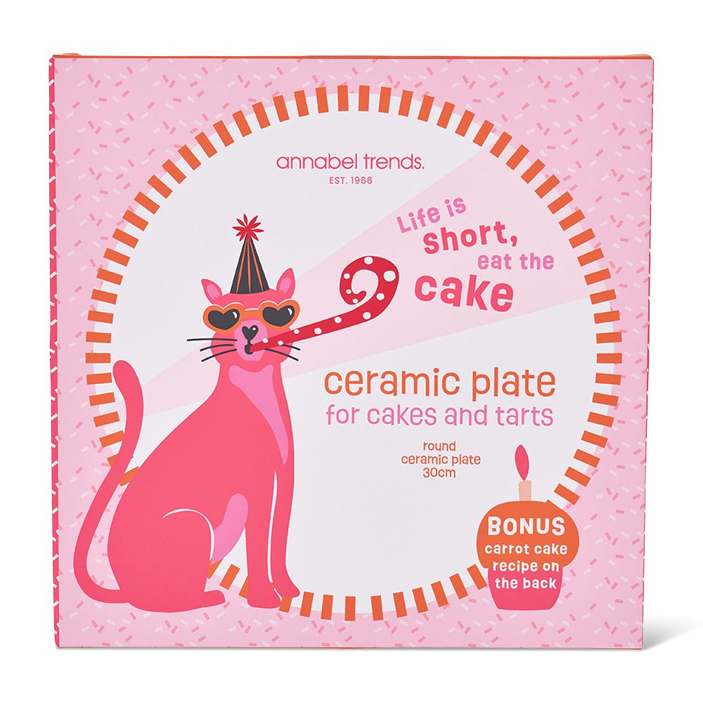 Annabel Trends Serving Plate Life is Short Eat The Cake