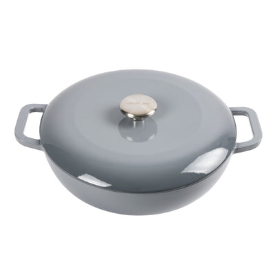 Neoflam Cast Iron 30cm Shallow Casserole 4.4L Gray