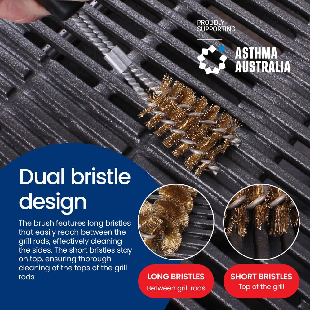 Short V-Shaped Brass Spiral Barbecue Brush