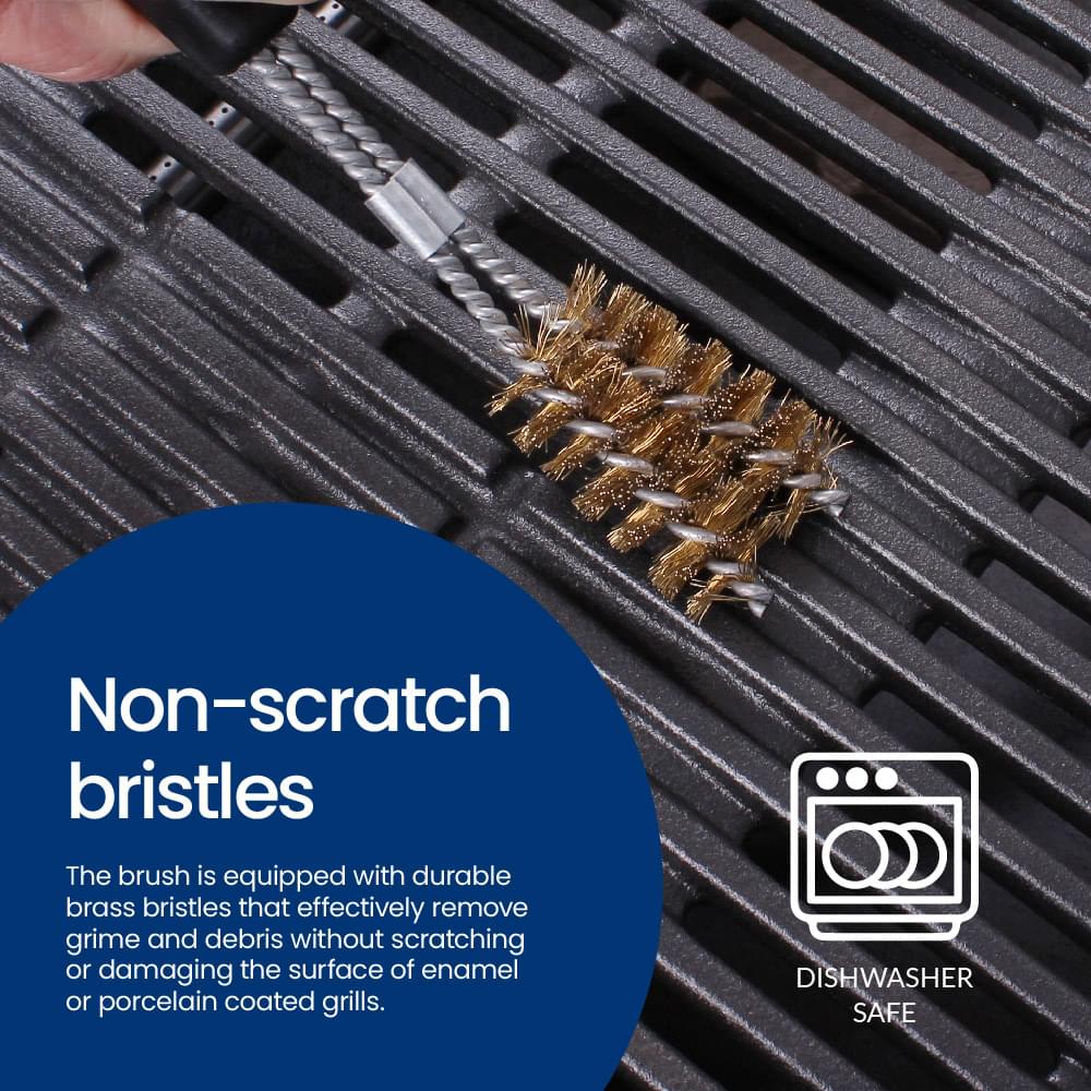 Short V-Shaped Brass Spiral Barbecue Brush