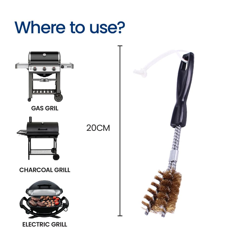 Short V-Shaped Brass Spiral Barbecue Brush