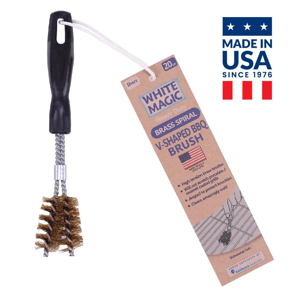 Short V-Shaped Brass Spiral Barbecue Brush