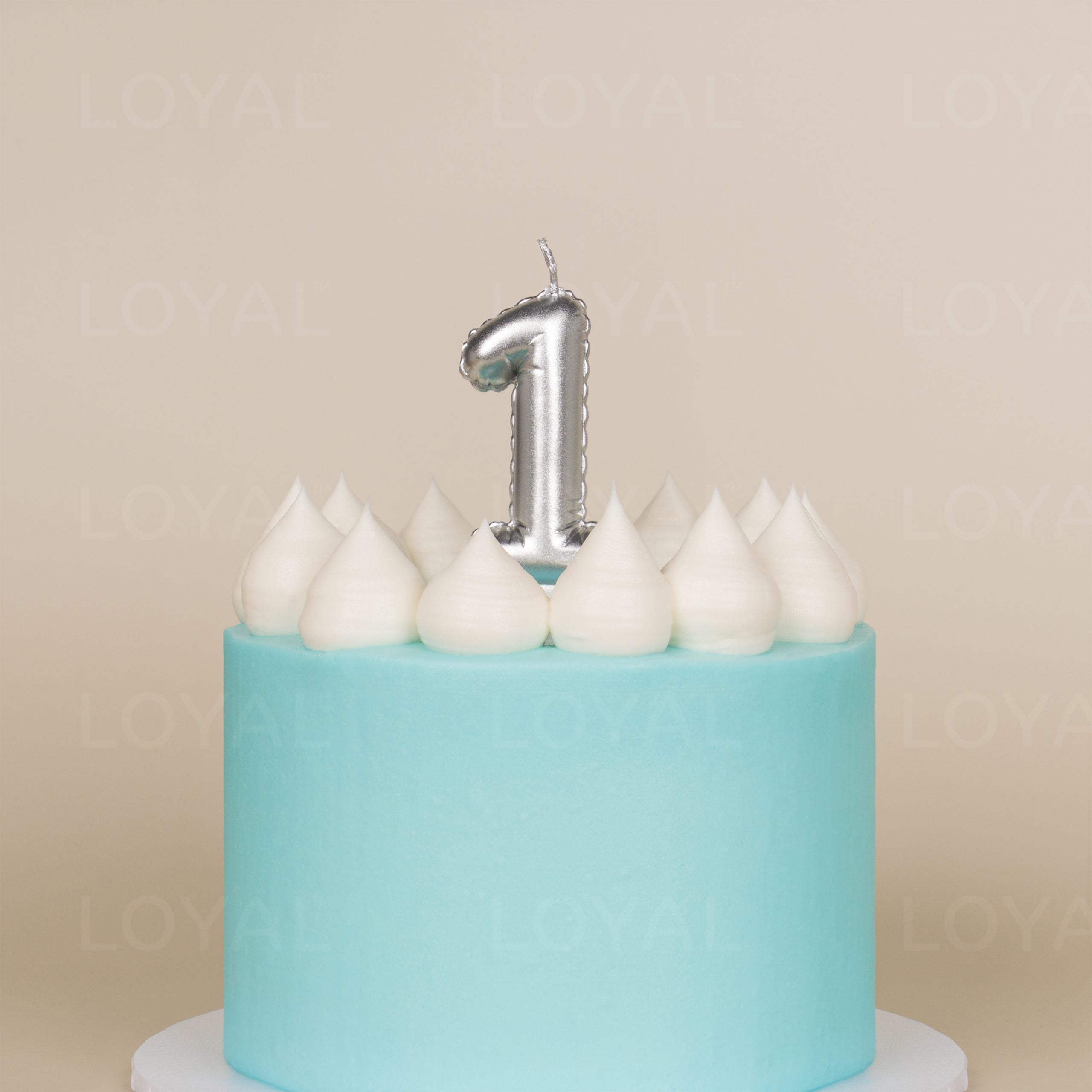 LOYAL Balloon Number "1" Candle - Metallic Silver