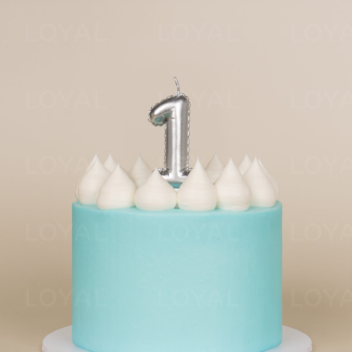 LOYAL Balloon Number "1" Candle - Metallic Silver
