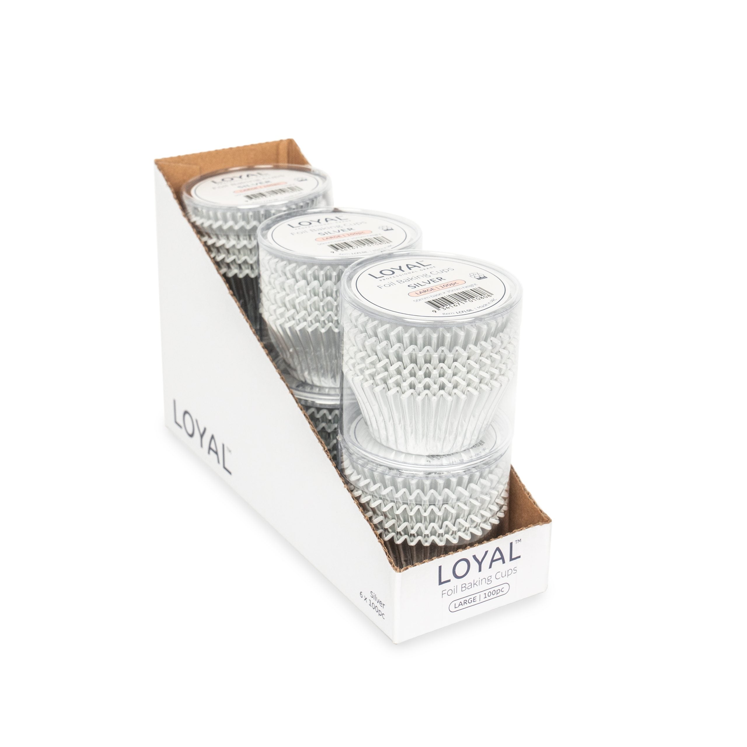LOYAL Foil Baking Cups Silver (100pc) - Medium