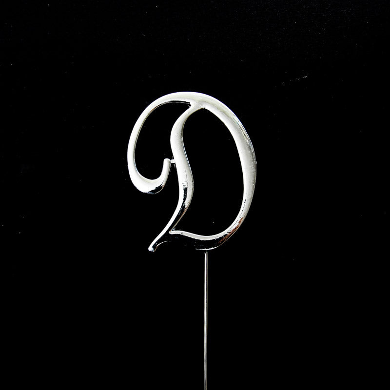 Sugar Crafty Cake Topper Letter D Silver 7cm