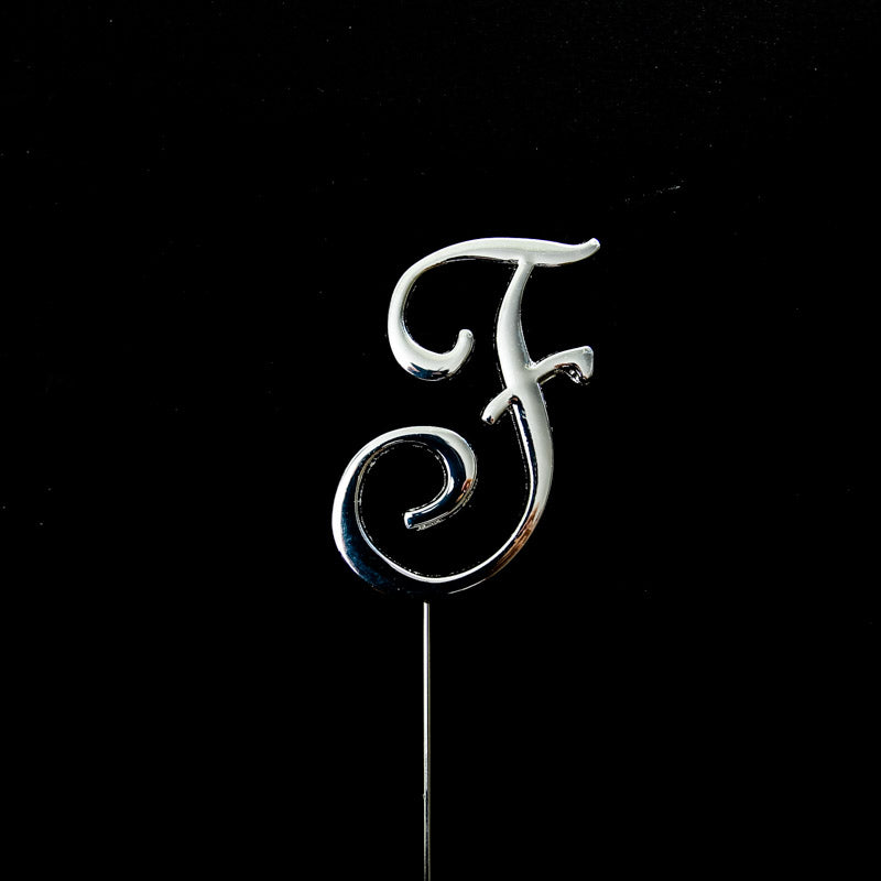 Sugar Crafty Cake Topper Letter F Silver 7cm