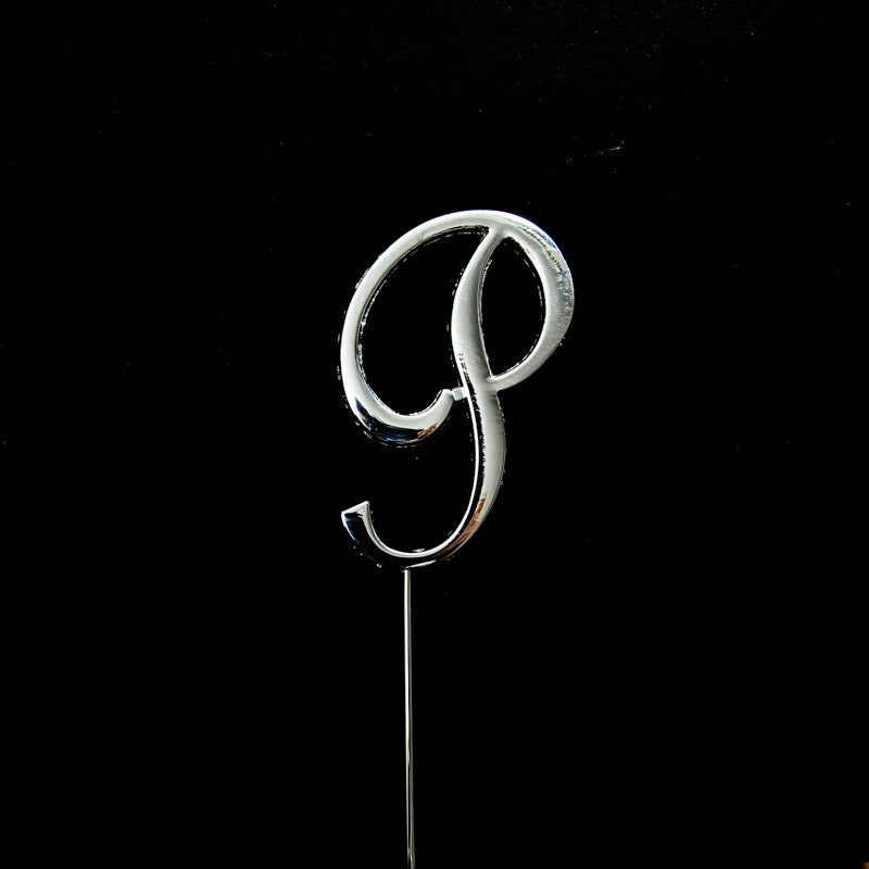 Sugar Crafty Cake Topper Letter P Silver 7cm
