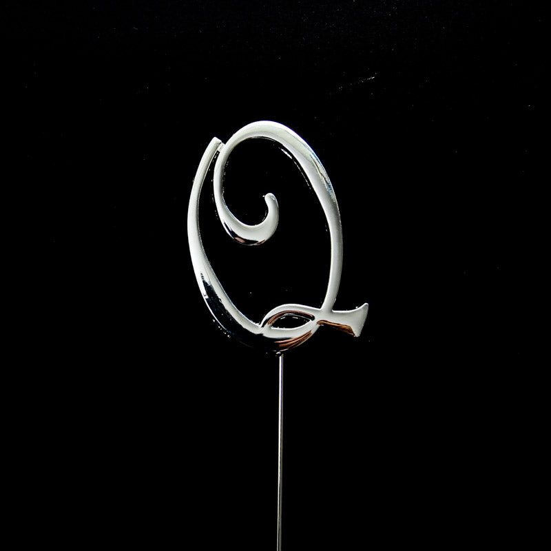 Sugar Crafty Cake Topper Letter Q Silver 7cm