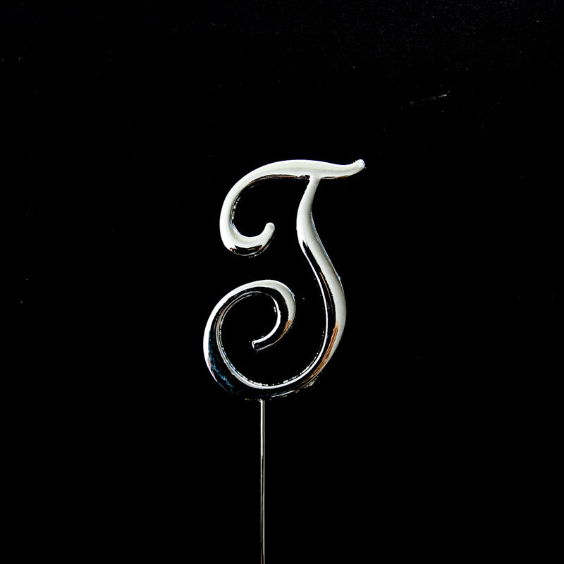 Sugar Crafty Cake Topper Letter T Silver 7cm