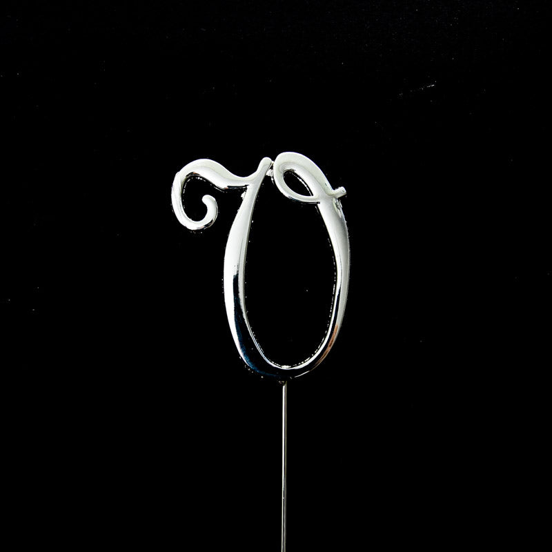Sugar Crafty Cake Topper Letter V Silver 7cm