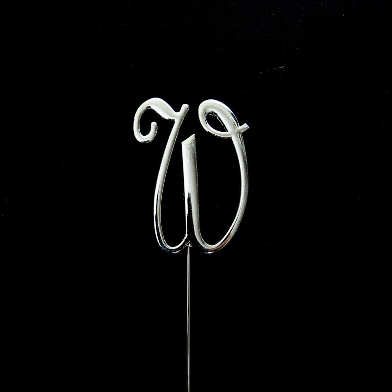 Sugar Crafty Cake Topper Letter W Silver 7cm