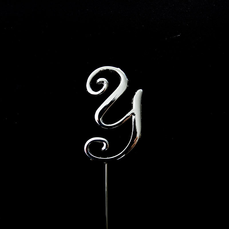 Sugar Crafty Cake Topper Letter Y Silver 7cm