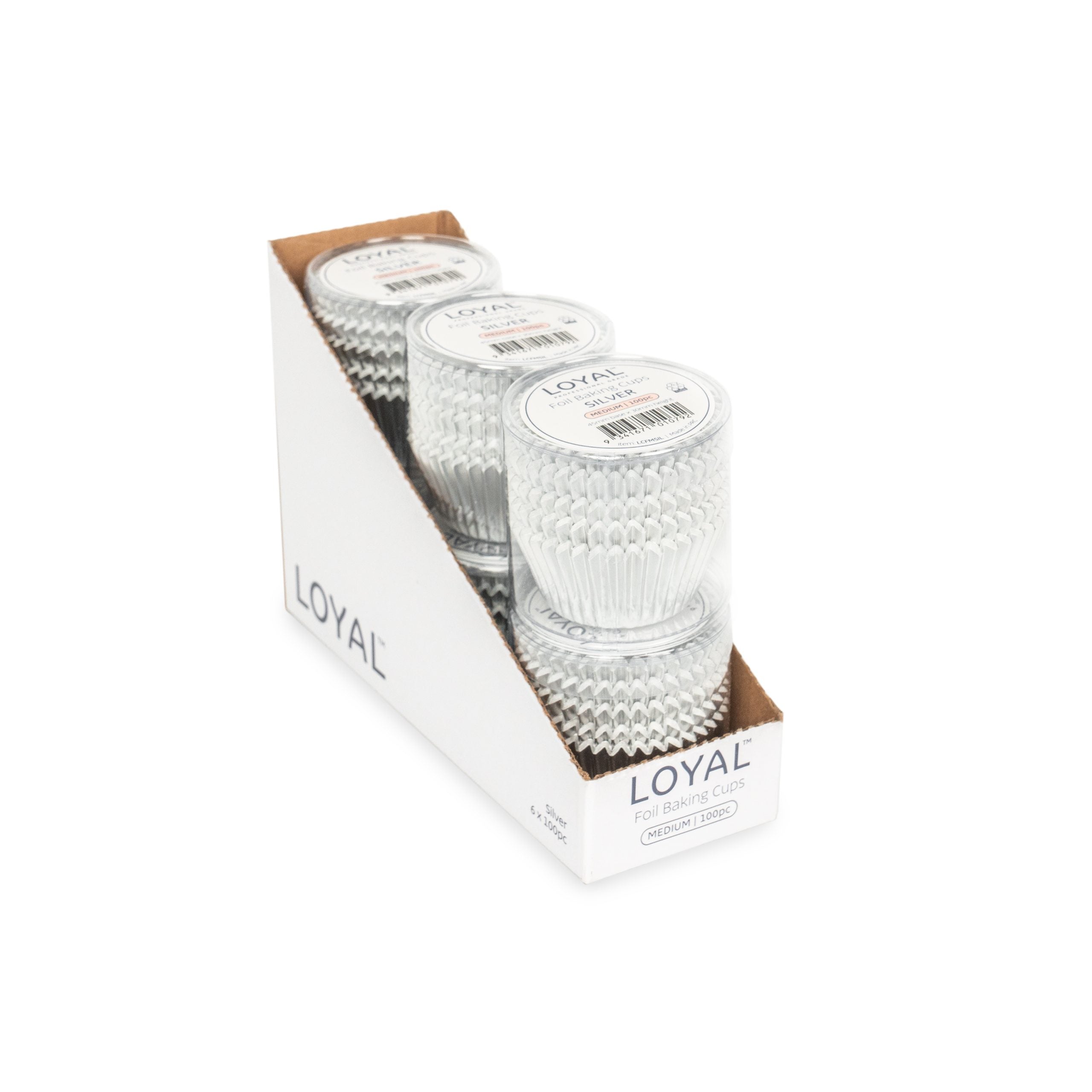 LOYAL Foil Baking Cups Silver (100pc) - Medium
