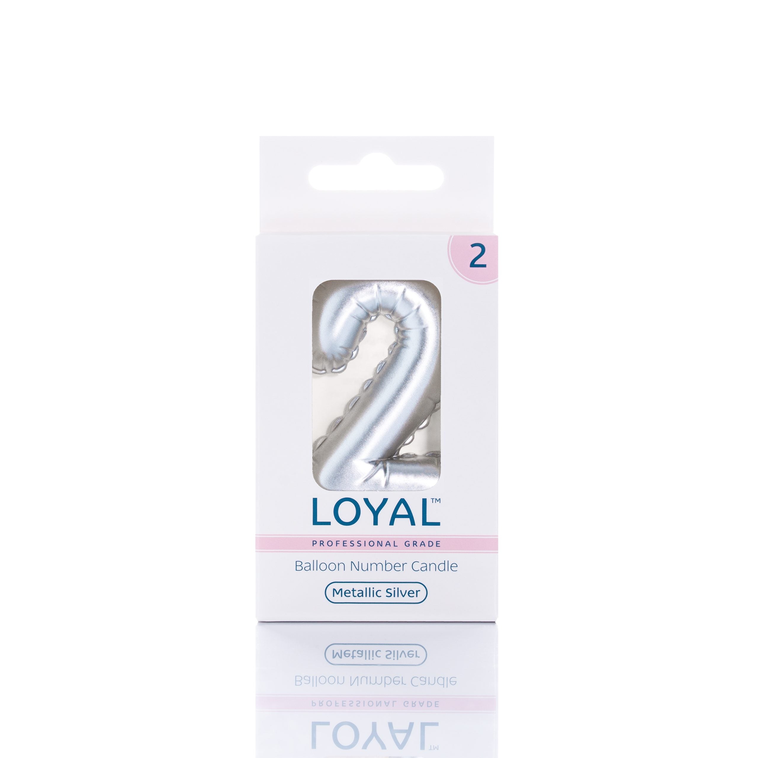 LOYAL Balloon Number "2" Candle - Metallic Blue