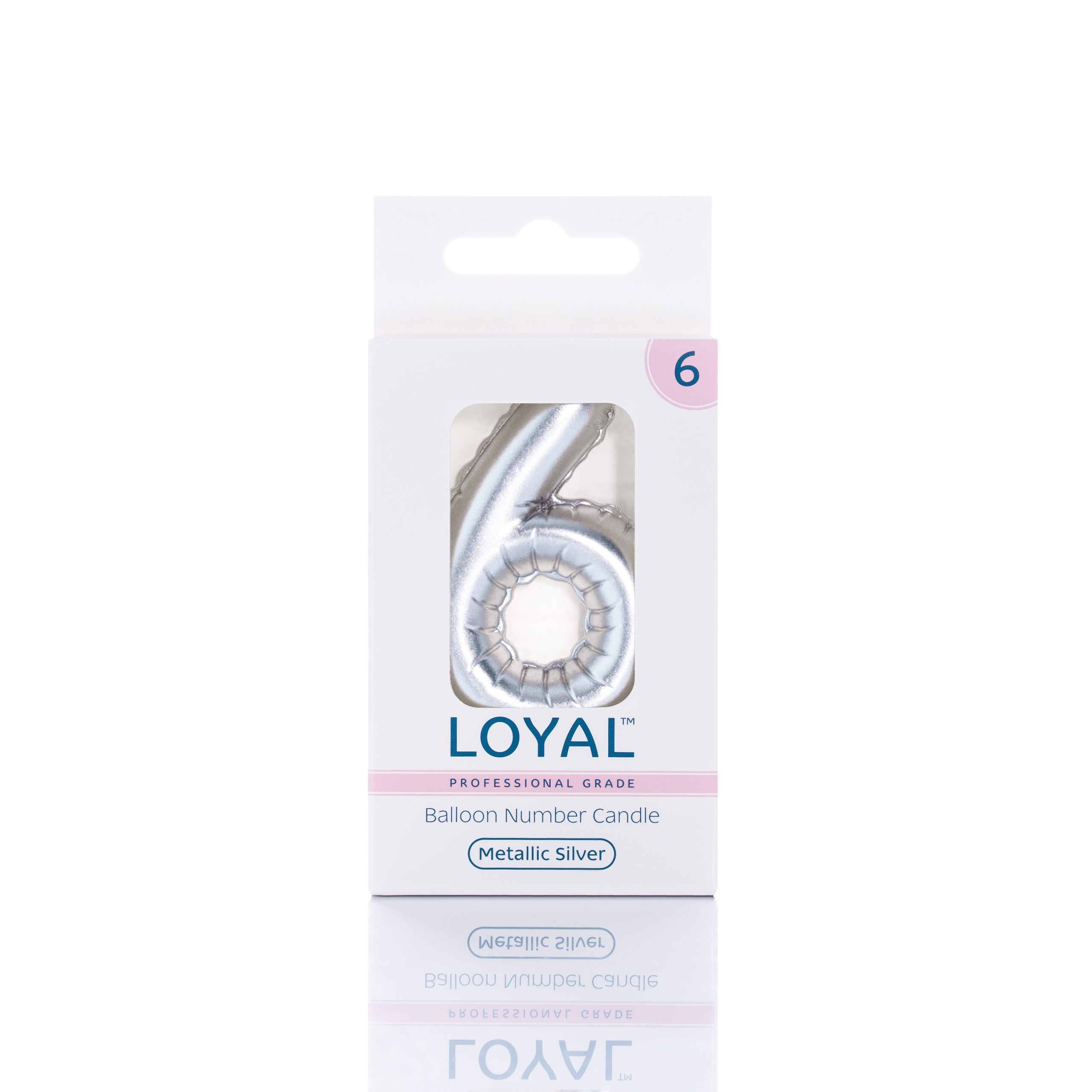 LOYAL Balloon Number "6" Candle - Metallic Gold