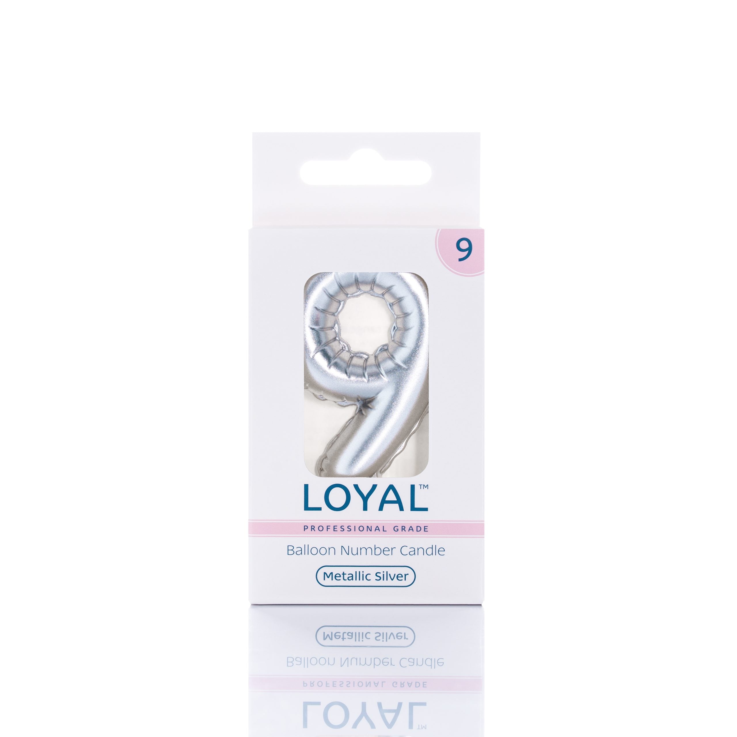 LOYAL Balloon Number "9" Candle - Metallic Blue